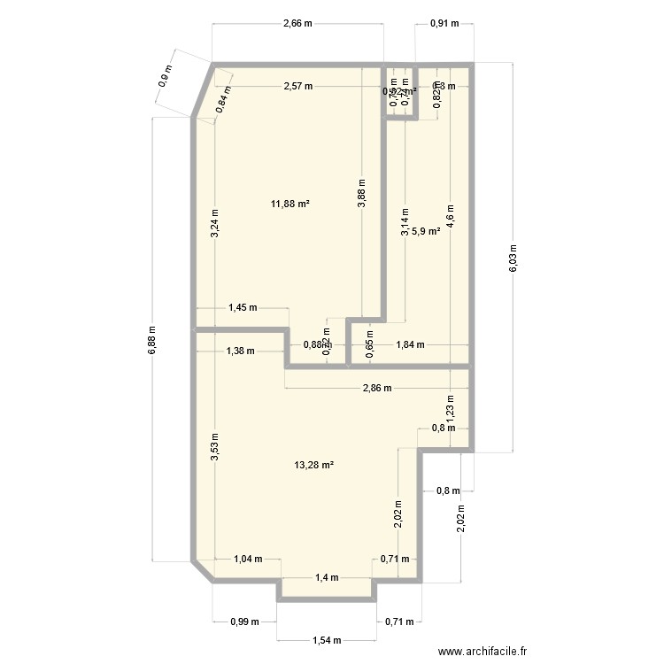 8 dr guillard. Plan de 4 pièces et 31 m2