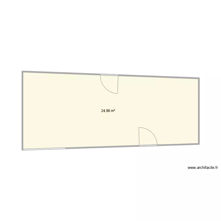 s&eacute;jour. Plan de 1 pièce et 25 m²