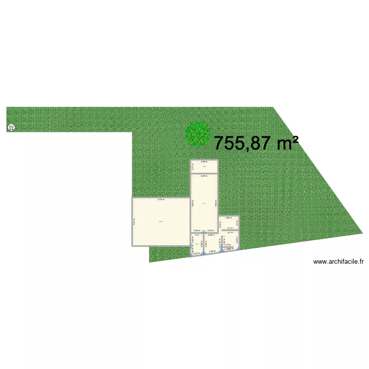 Maison 2. Plan de 5  et 150 m²