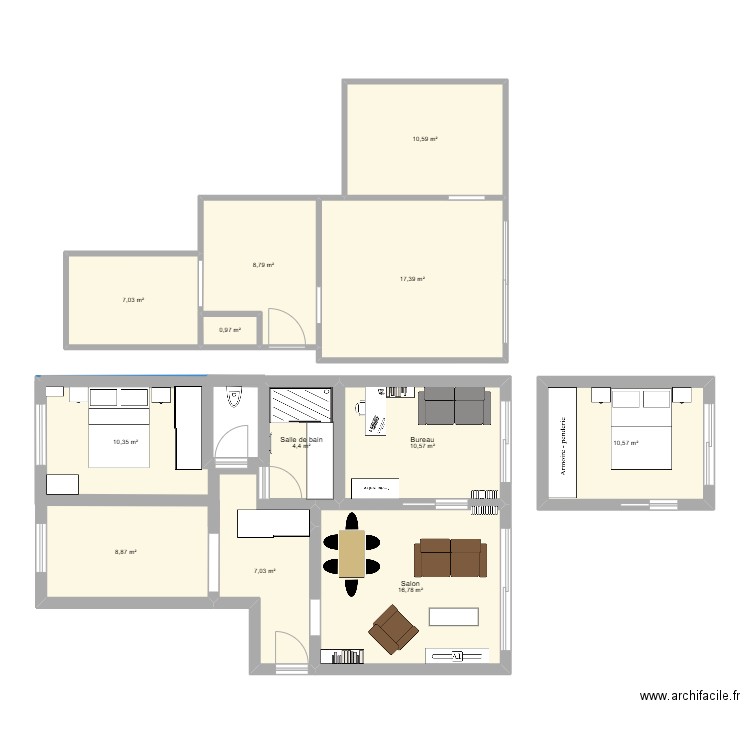 Appartement. Plan de 12 pièces et 115 m2