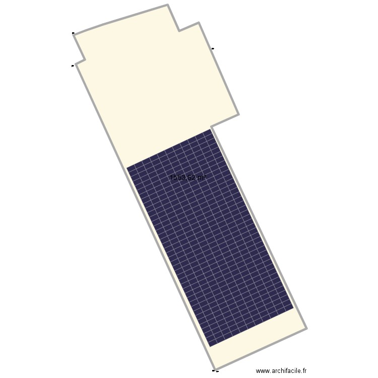 fromagerie toiture. Plan de 1 pièce et 1554 m2