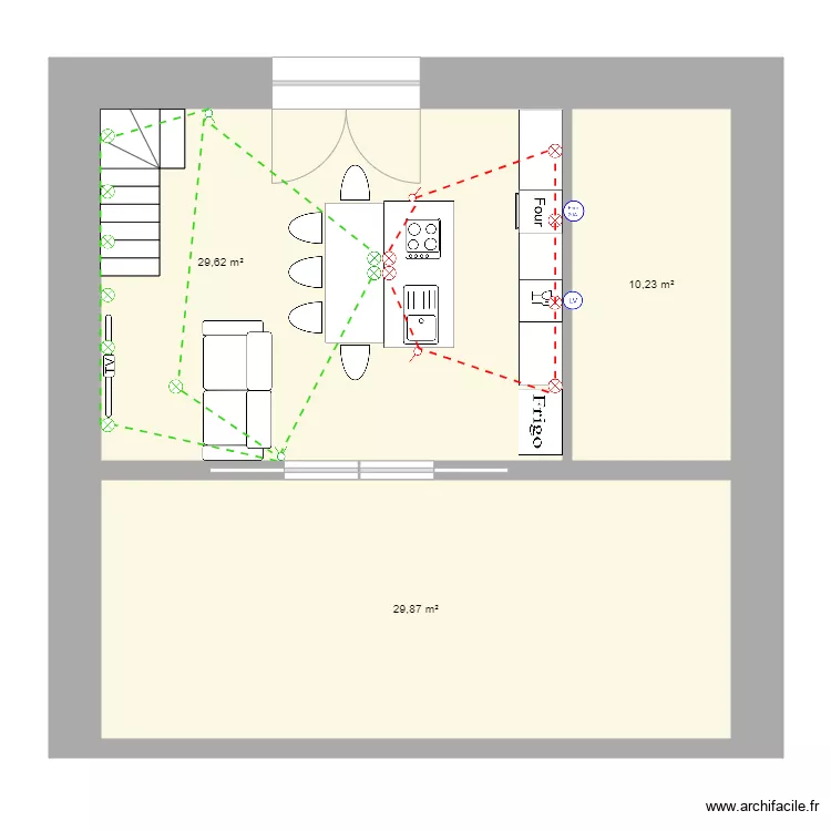 1er youenn avec elec. Plan de 3 pièces et 70 m²