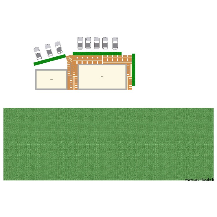 Club house. Plan de 2 pièces et 150 m2