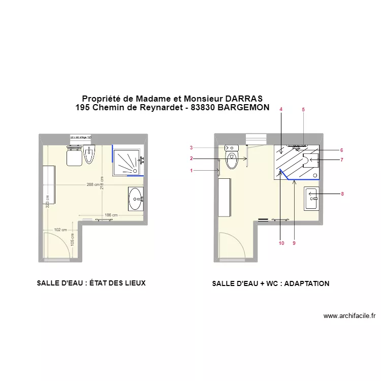 DARRAS Dominique. Plan de 