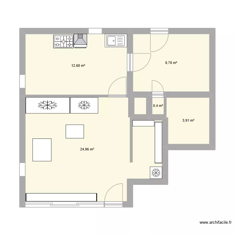 boucherie. Plan de 5 Pièces et 51 m² boucherie. Plan de 5 Pièces et 51 m²