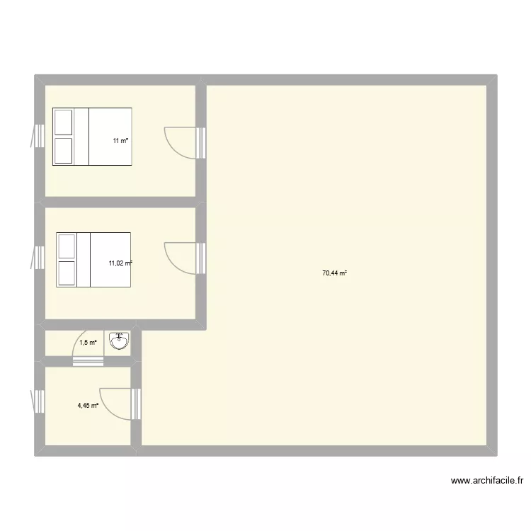 villa. Plan de 5  et 98 m²