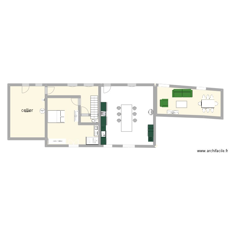 plan maison 1. Plan de 11 pièces et 151 m2