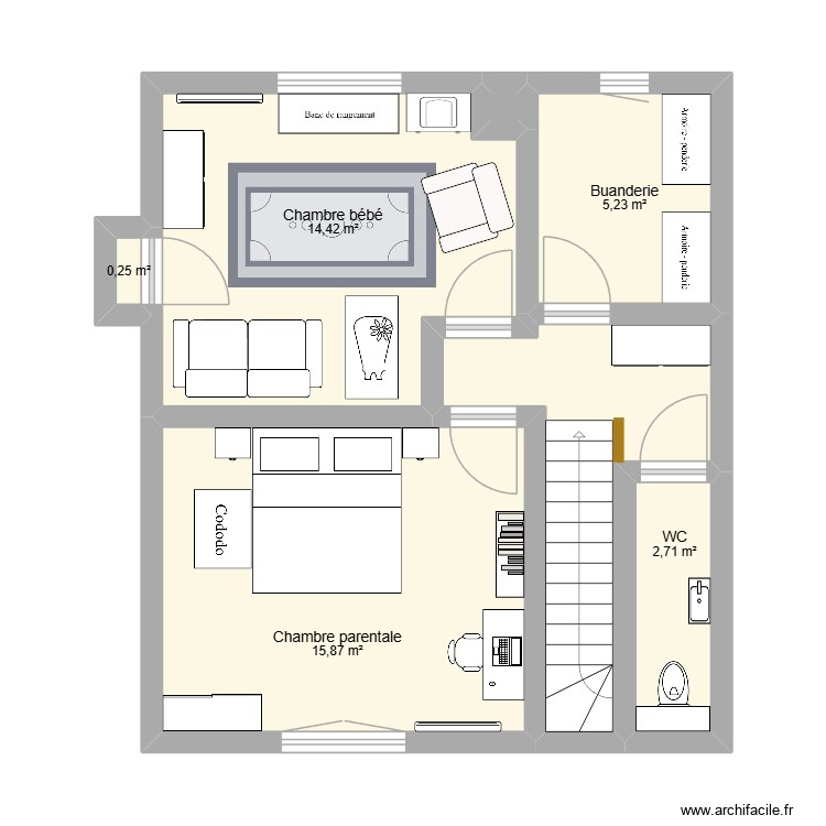 Etage des chambres V2. Plan de 0 pièce et 0 m2
