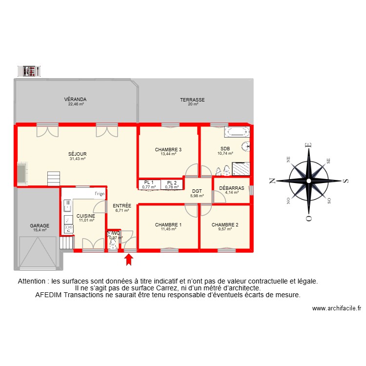 BI 31776 -. Plan de 24 pièces et 270 m2