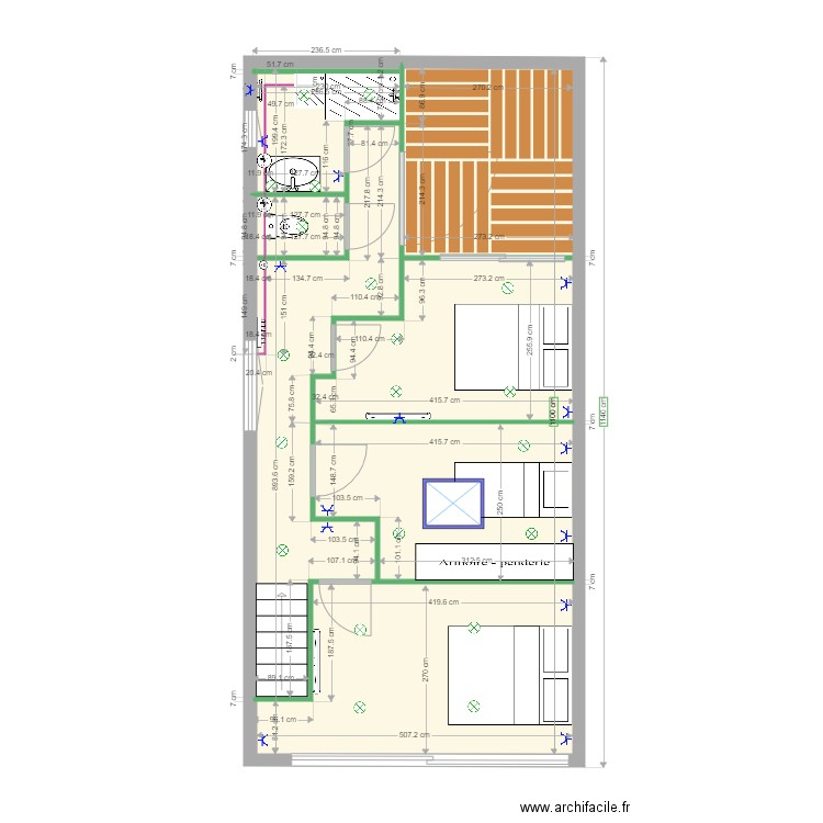 Cedric_Cenon_modifie2. Plan de 3 pièces et 53 m2