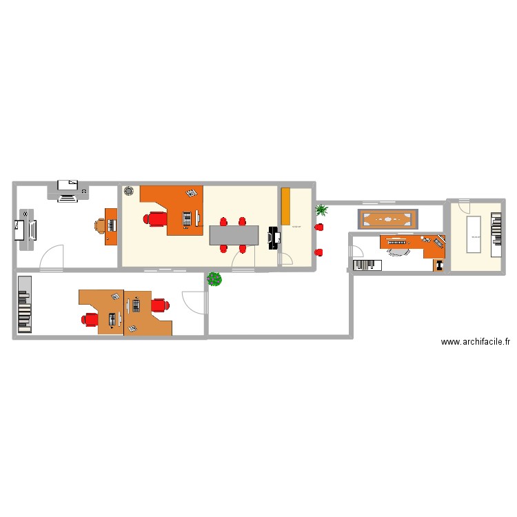 stage. Plan de 3 pièces et 97 m2