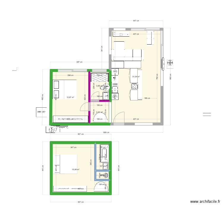 DEVOIS LOT B apr 24. Plan de 7 pièces et 68 m2
