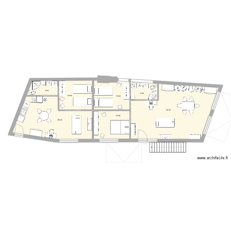 Murs Garage + étage escalier ext Projet 1. Plan de 8 pièces et 308 m2