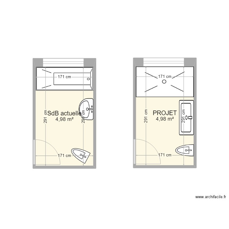 SdB Lefranc. Plan de 0 pièce et 0 m2