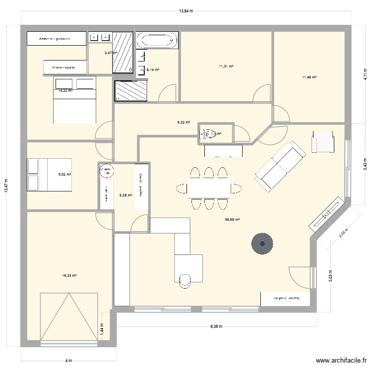 trexytcty. Plan de 0 pièce et 0 m2