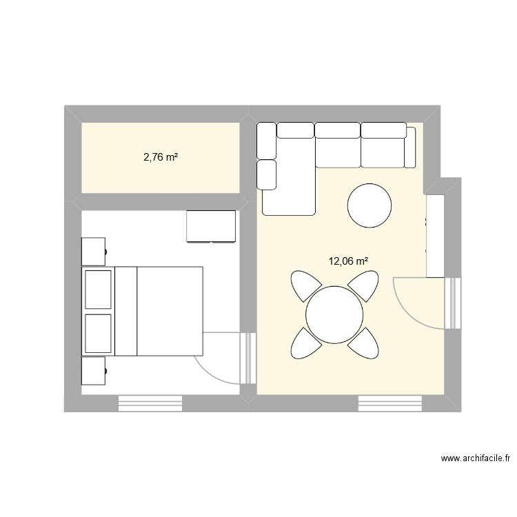heklloloooknbjkhvcgh. Plan de 2 pièces et 15 m2