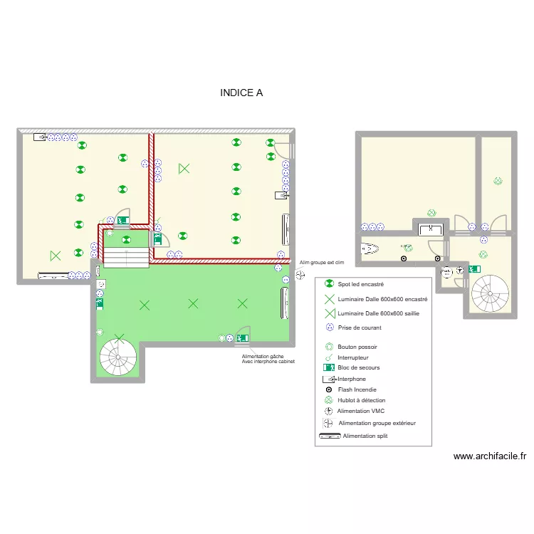 SERRAC. Plan de 8  et 184 m²