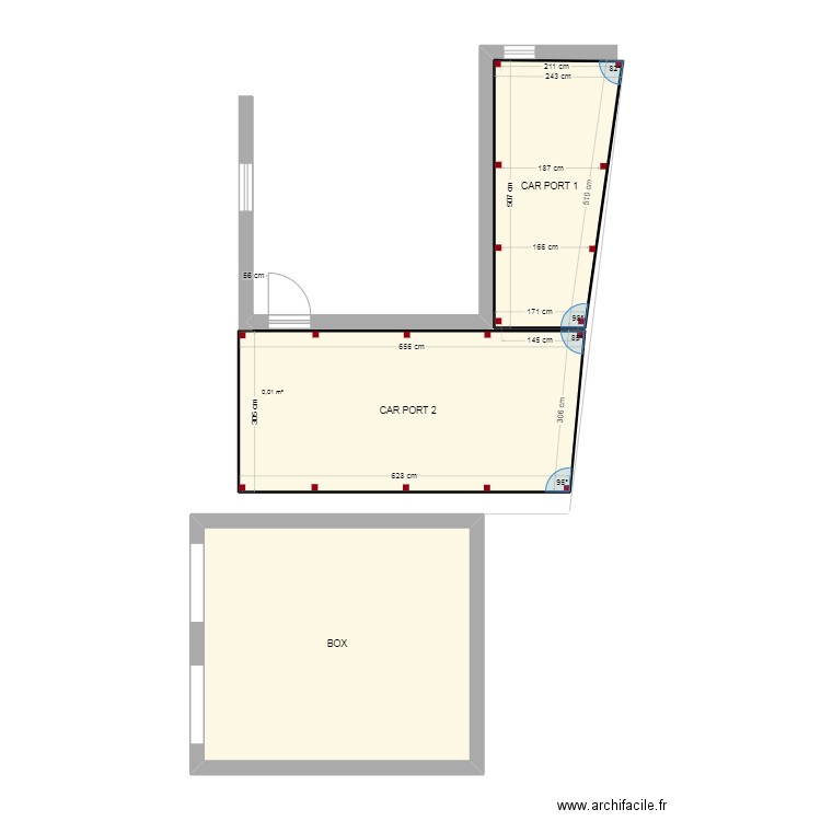 CART PORT 1-2 600x300. Plan de 3 pièces et 53 m2