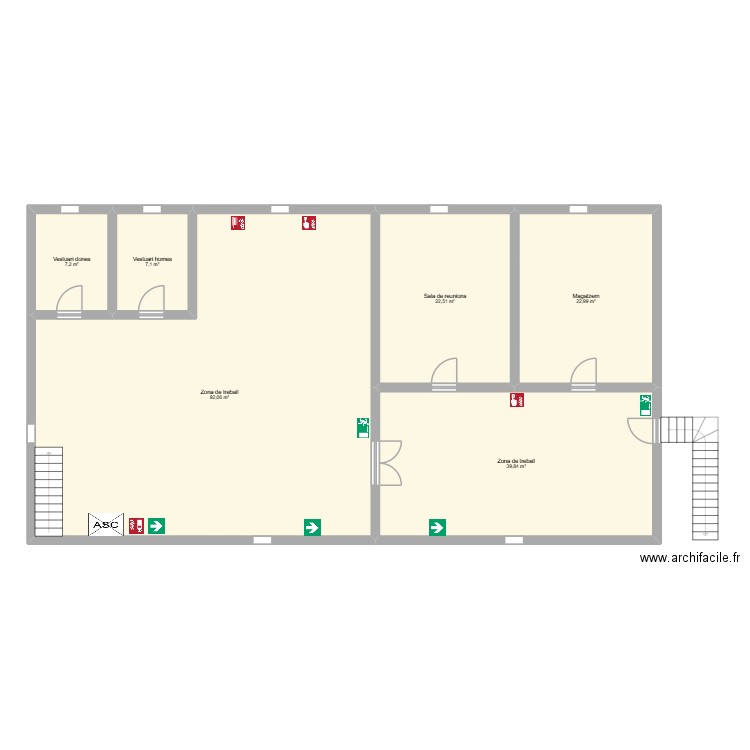 Primera planta_HuelvaTerraza. Plan de 6 pièces et 192 m2