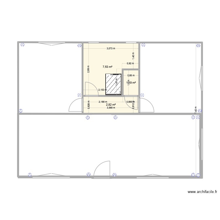 Projet. Plan de 3 pièces et 12 m2