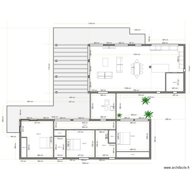 ADW sun. Plan de 14 pièces et 306 m2