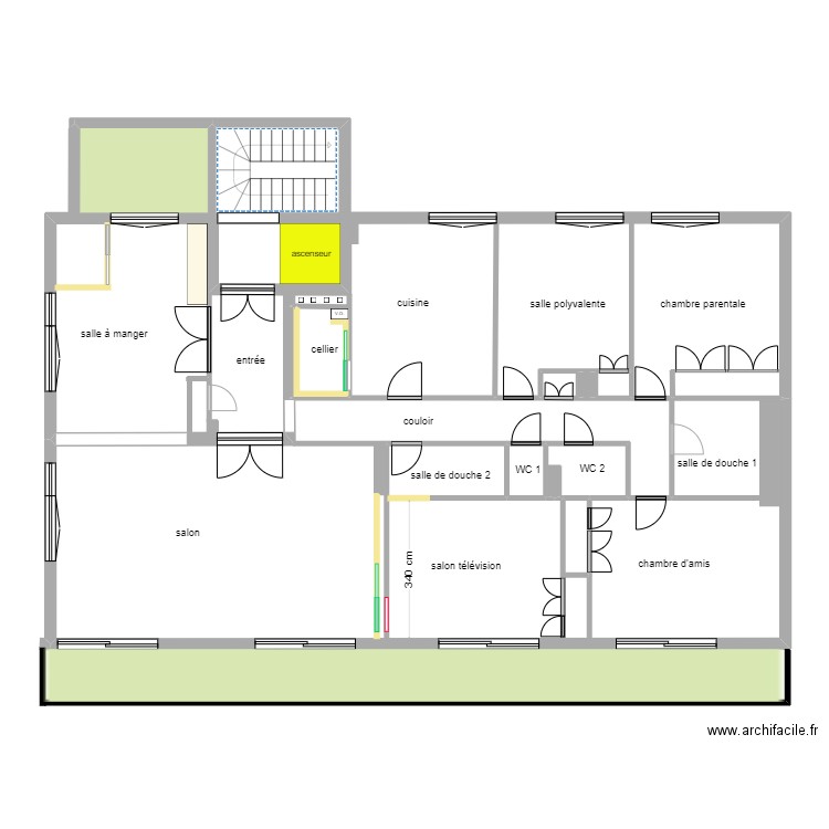 Appartement MAYEUR peinture. Plan de 6 pièces et 178 m2