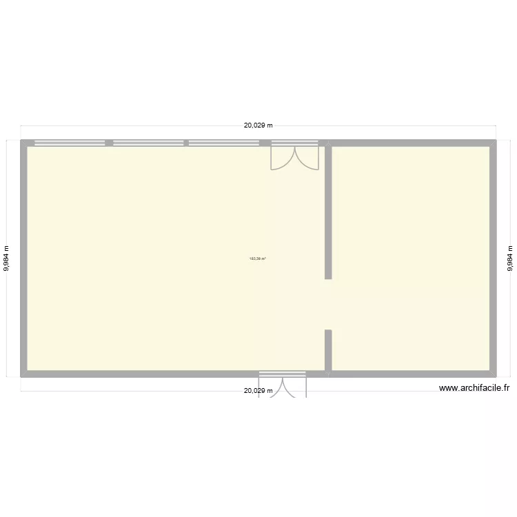 Atelier de ferronerie. Plan de 1  et 182 m²