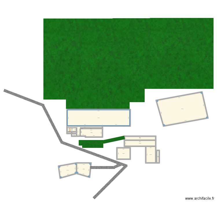 Étable Grosfau . Plan de 14 pièces et 274 m2