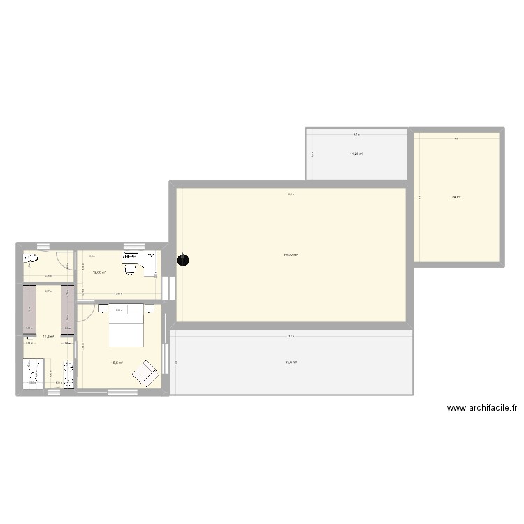 Extension-03. Plan de 7 pièces et 174 m2