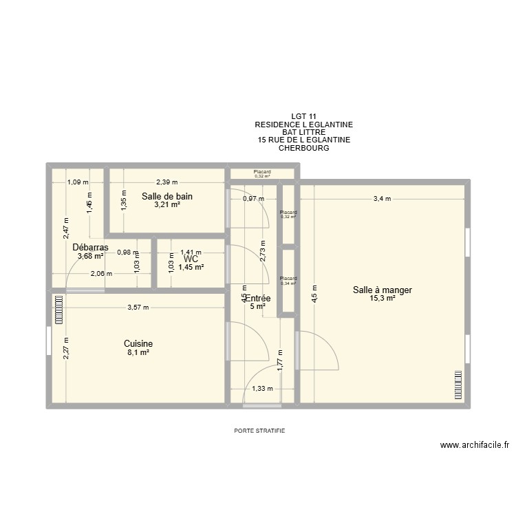 BAT LITTRE LGT 11. Plan de 9 pièces et 38 m2