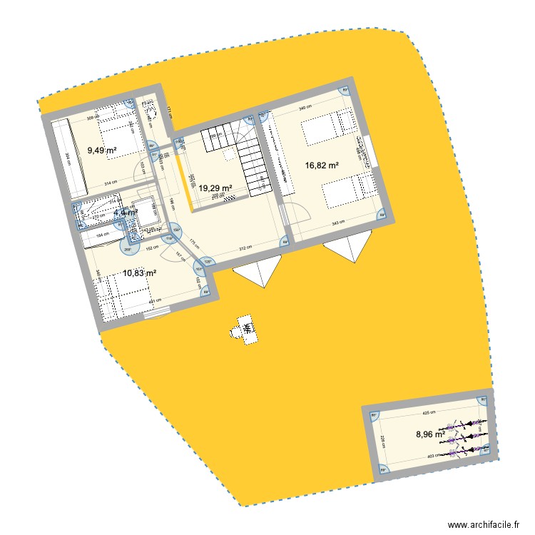 1 essai b. Plan de 6 pièces et 70 m2