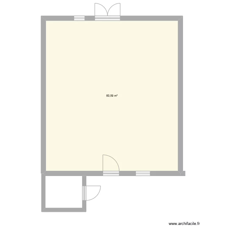 &eacute;tage. Plan de 1  et 61 m²