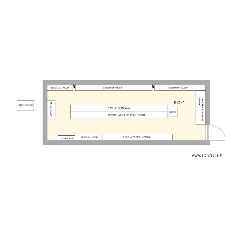 PLAN CAGE DEFINITIF. Plan de 1 pièce et 31 m2
