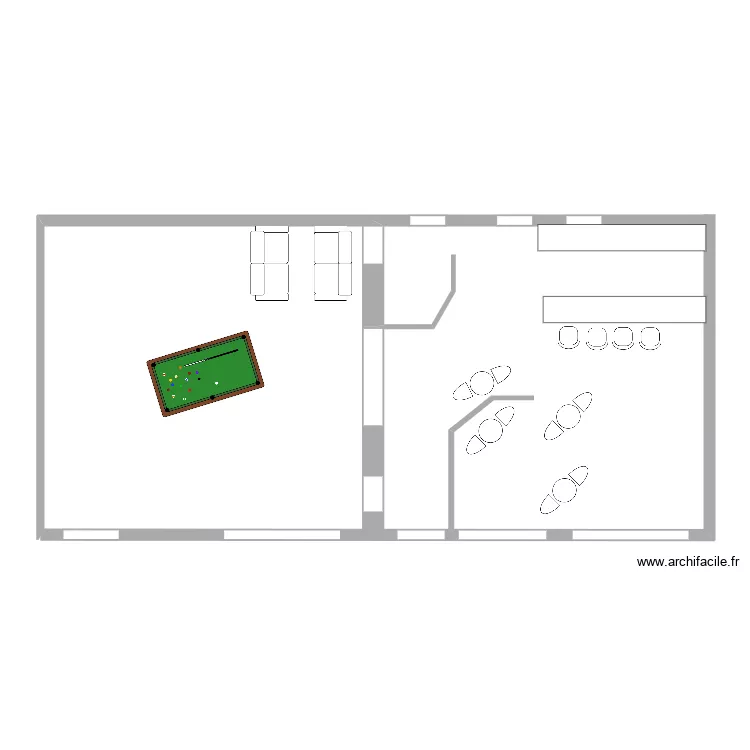 SALLE BAR. Plan de 