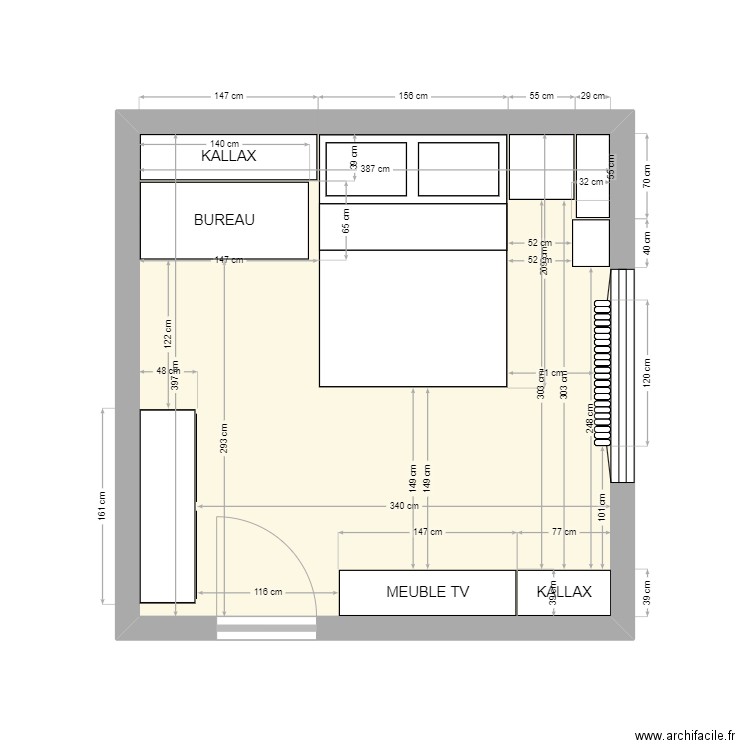Chambre. Plan de 0 pièce et 0 m2