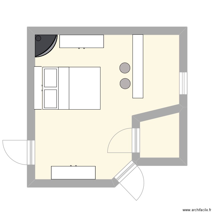 studio ryan. Plan de 2 pièces et 20 m2