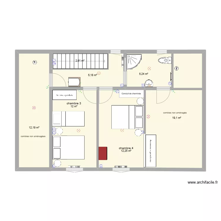 Chantelac R+2 PRUNIERES amenagement Final. Plan de 