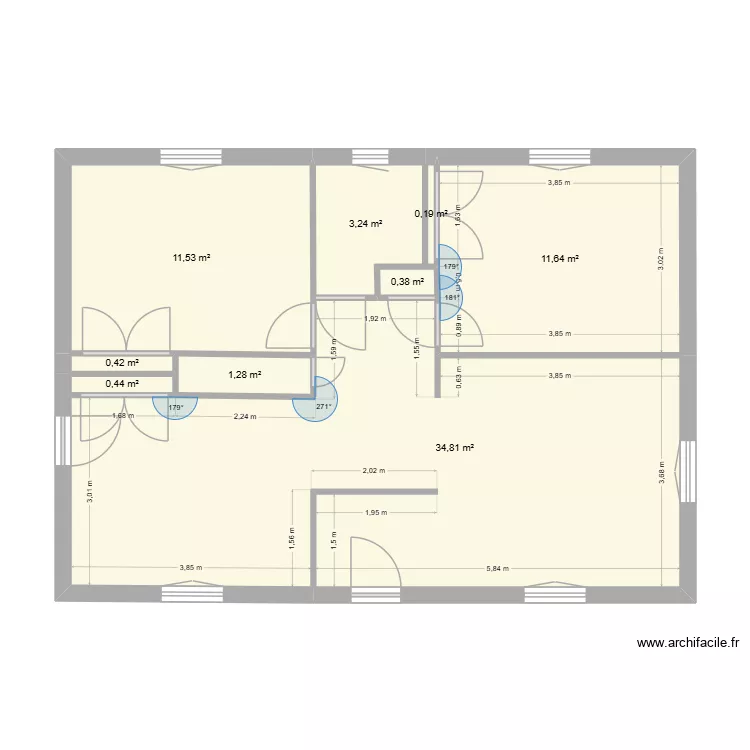 Plan 2. Plan de 9  et 64 m²