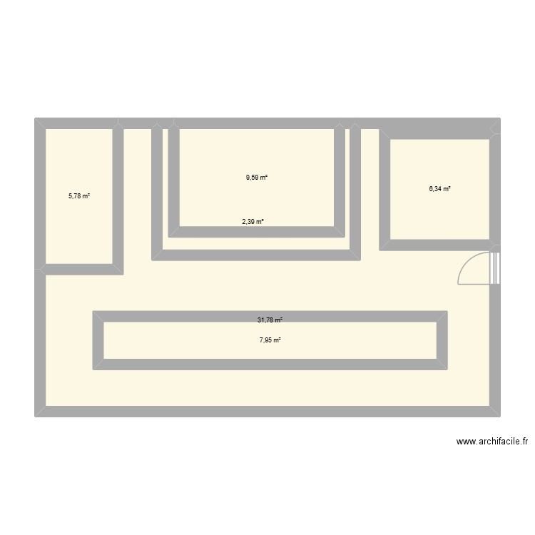 126. Plan de 6 pièces et 77 m2