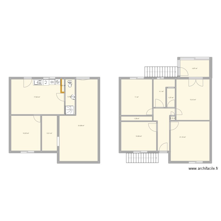 epargne2. Plan de 15 pièces et 130 m2