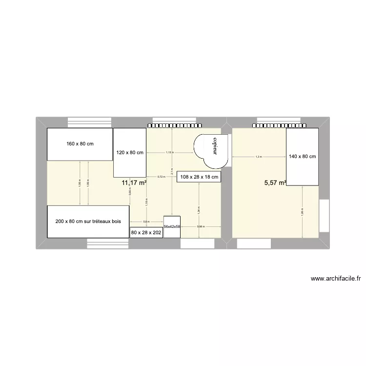 Boutique. Plan de 2 et 17 m² Boutique. Plan de 2 et 17 m²
