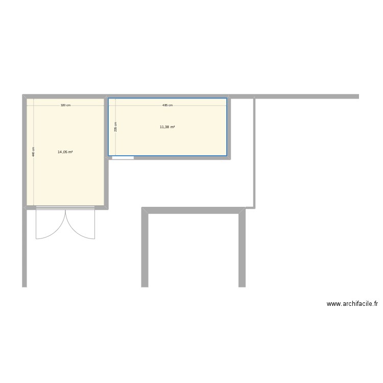  garage avec bucher. Plan de 2 pièces et 25 m2