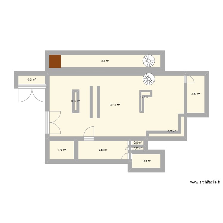 qsdf. Plan de 12 pièces et 47 m2