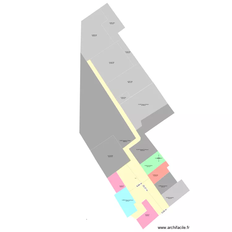 Cour cadastre cotée. Plan de Cour cadastre cotée. Plan de