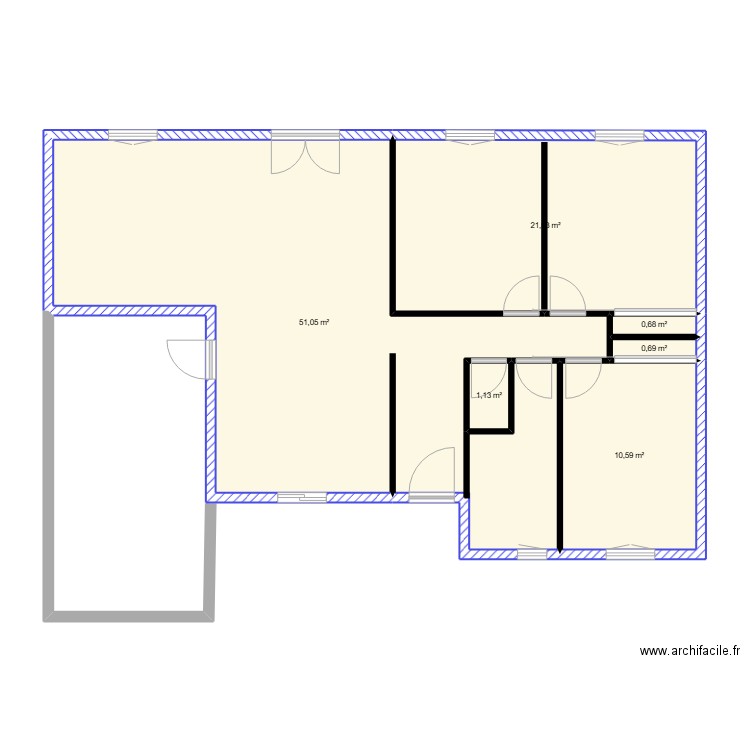 surface déperditive MASSANA. Plan de 6 pièces et 86 m2