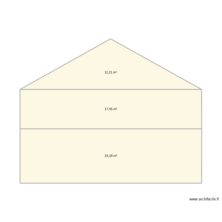 facadenord. Plan de 3 pièces et 53 m2