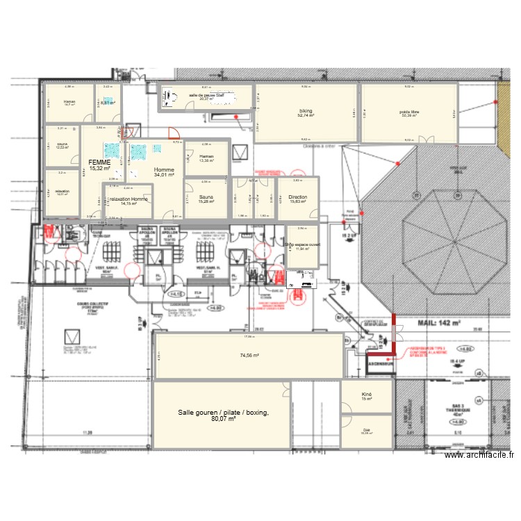 orange St Renan. Plan de 19 pièces et 557 m2