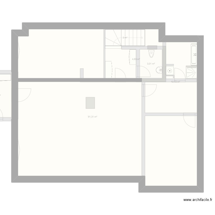 Rdc AIX. Plan de 6 pièces et 126 m2