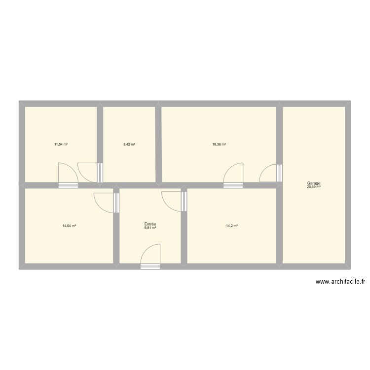 RDC Immeuble. Plan de 7 pièces et 97 m2