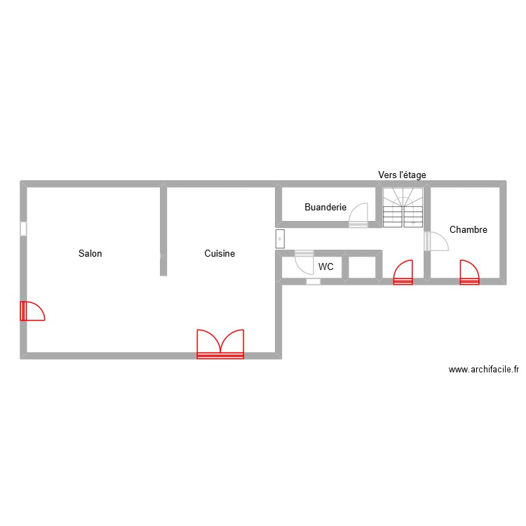 Pineau_plan. Plan de 5 pièces et 110 m2